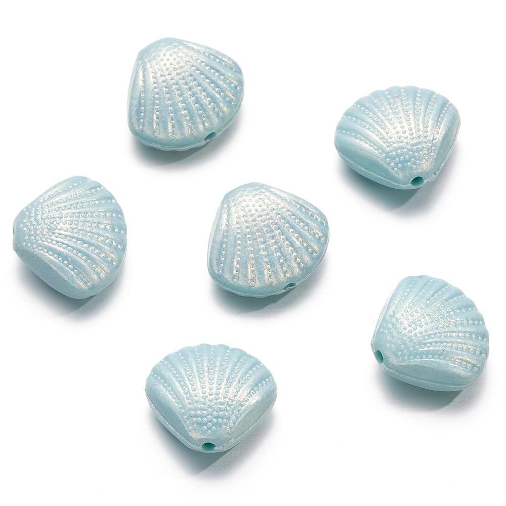 10-20pcs/lot Acrylic Pearl Colored Shell Shape Beads Bracelet Necklace Loose Spacer Beads For DIY Jewellry Handmade Findings