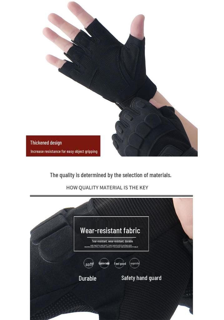 Men's Breathable Tactical Half-Finger Gloves - Wear-Resistant, Spring Outdoor Sports.