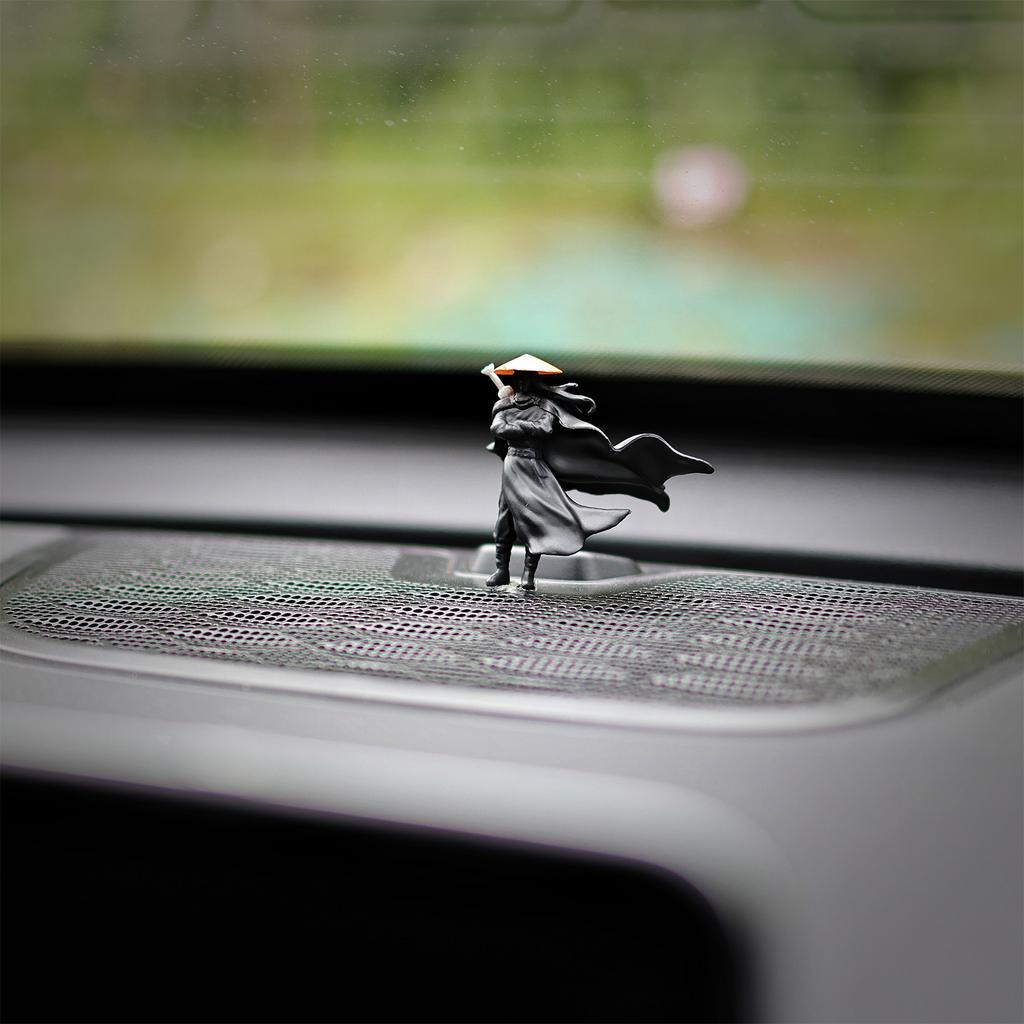 Trendy Car Decoration Ornaments Personalized Handsome Black Swordsman Ornament For Interior Countertop Desktop Plastic Sculpture