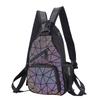 New Geometric Rhombus Backpack Variety Backpack Men's and Women's Symphony Luminous Shoulder Bag Women's Breast Bag