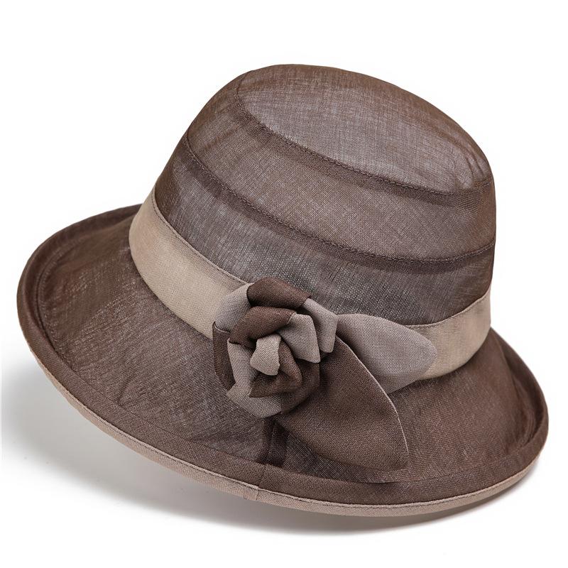 Summer Bucket Hat Bow Travel Fashion Elegant Crimped Basin Hat Sunshade Sunscreen Hat