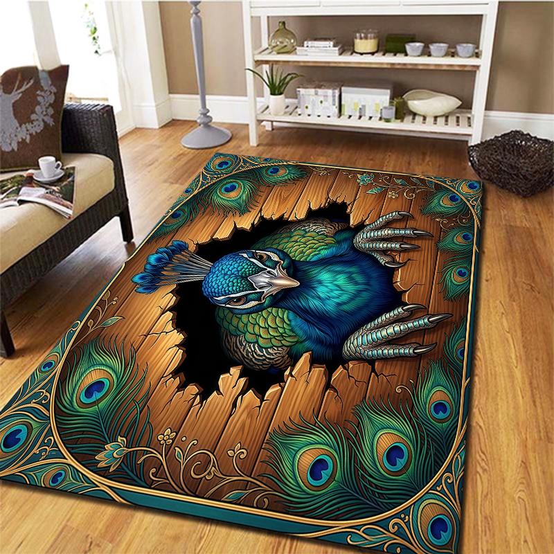 Animal drilling black panther Carpet Rug for Living Room Bedroom Home Sofa Decoration,Kids play Non-slip Floor Mat