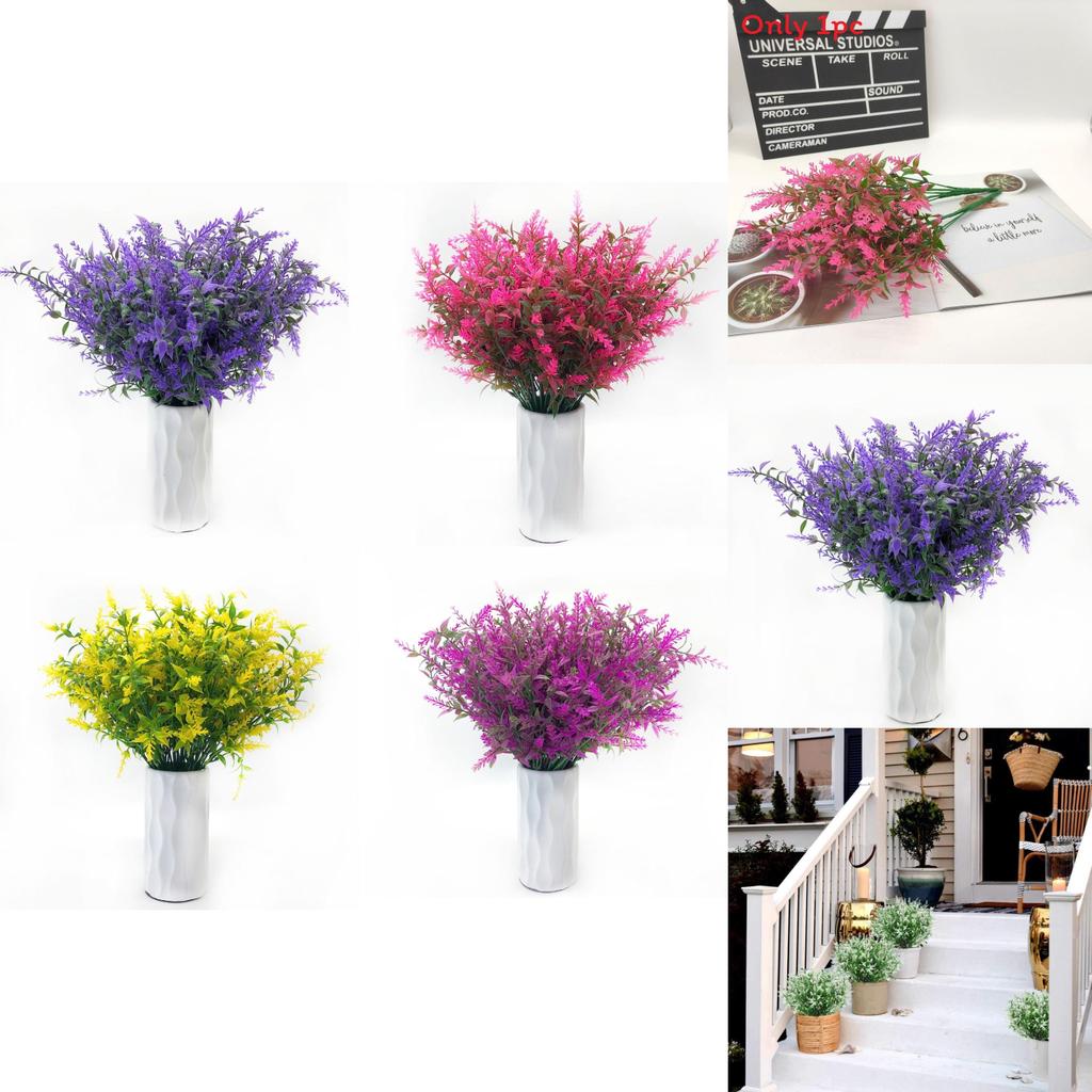 Artificial Lavender Outdoor Decoration With Soft Pvc Material For Garden Decor