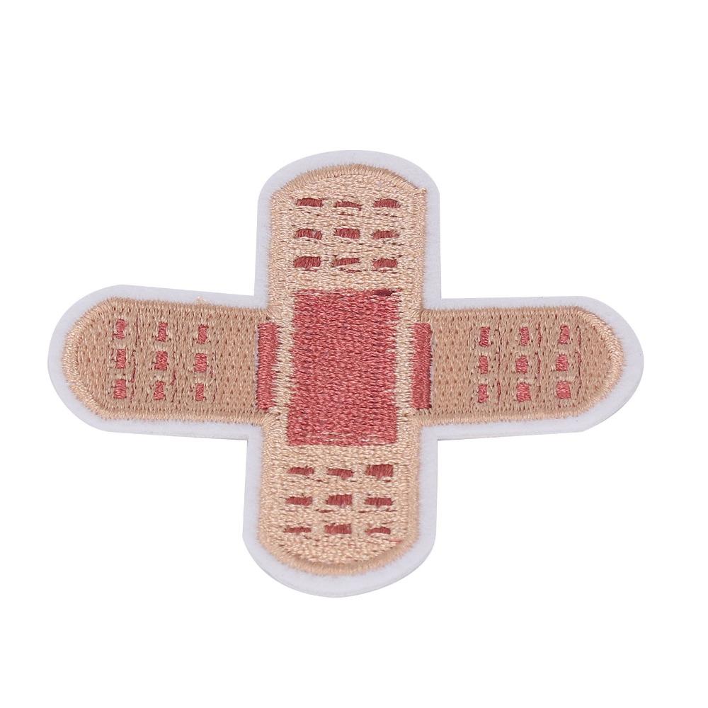 10pcs Brown Iron On Patch Bandage Design Applique Patch Funny Embroidered Patch  For Clothing Repair