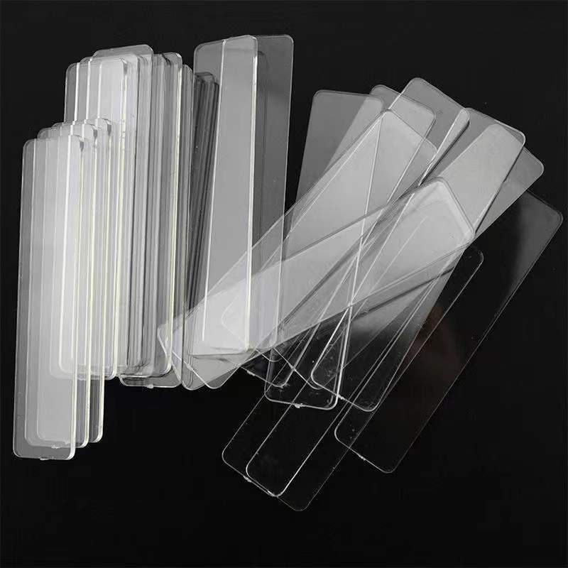 50Pcs Acrylic Nail Art Display Strip, Double-Sided Adhesive Transparent Strip Display Board