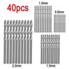 40Pcs Titanium Coated High Speed Steel Drill Bit Set Tool HSS Twist Drill Bit Set 0.6mm 1.0mm