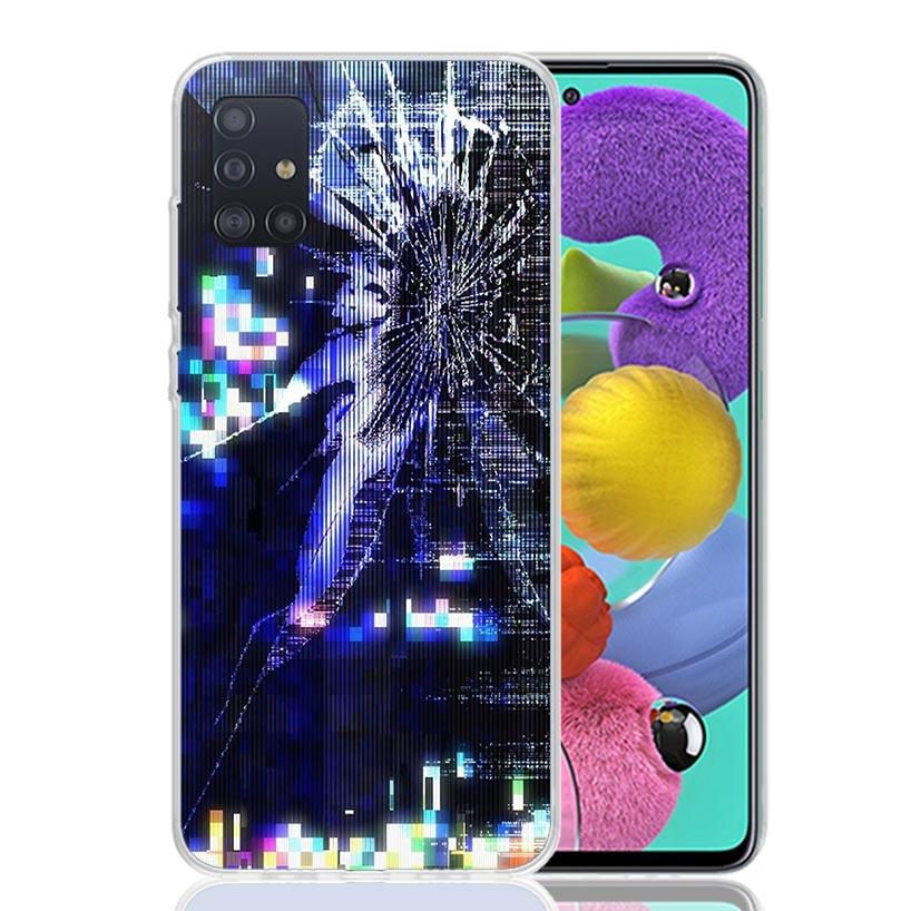 Broken Phone Screen Phone Case For Samsung Galaxy A52 A32 A22 A12 A02S A50S A30S A51 A31 AA71 Note 20 Ultra 10 S10 Plus Galaxy A