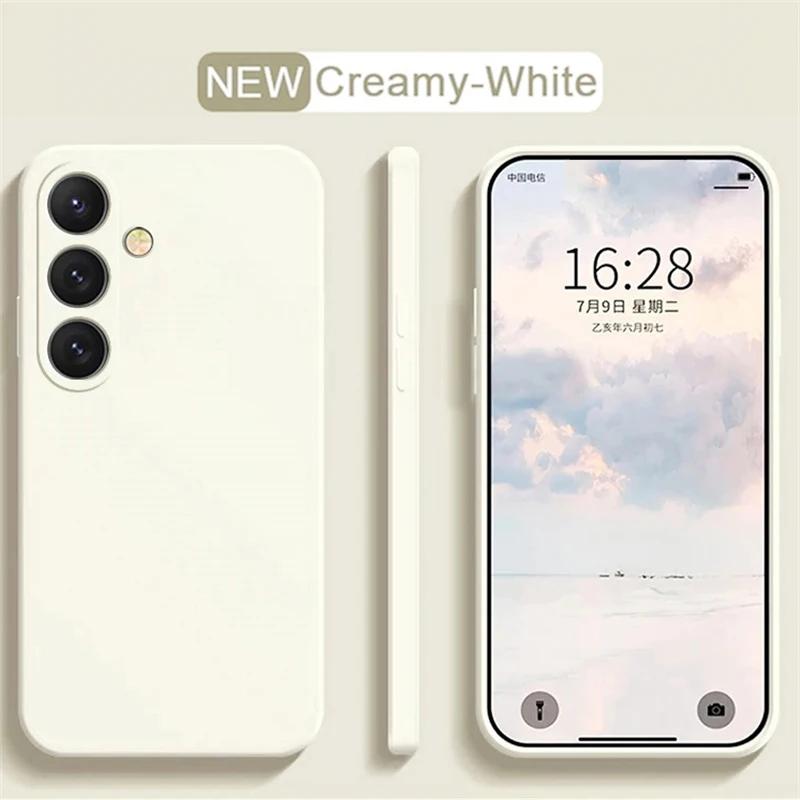 Flüssigsilikon Handyhülle für Samsung Galaxy S21 S22 S23 S24 S25 UItra Plus S23 S24 FE leicht farbenfroh Weiche Rückseite