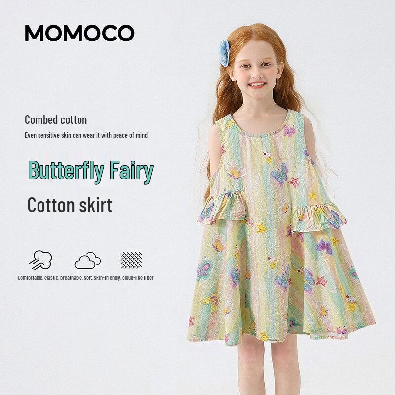 MOMOCO Girls  Summer Sleeveless A-Line Dress 120