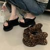 Eilyken Summer Street Style Sexy Leopard Print Butterfl-Knot Slippers Women's Platform Wedges Heels Shoes Zapatos De Mujer