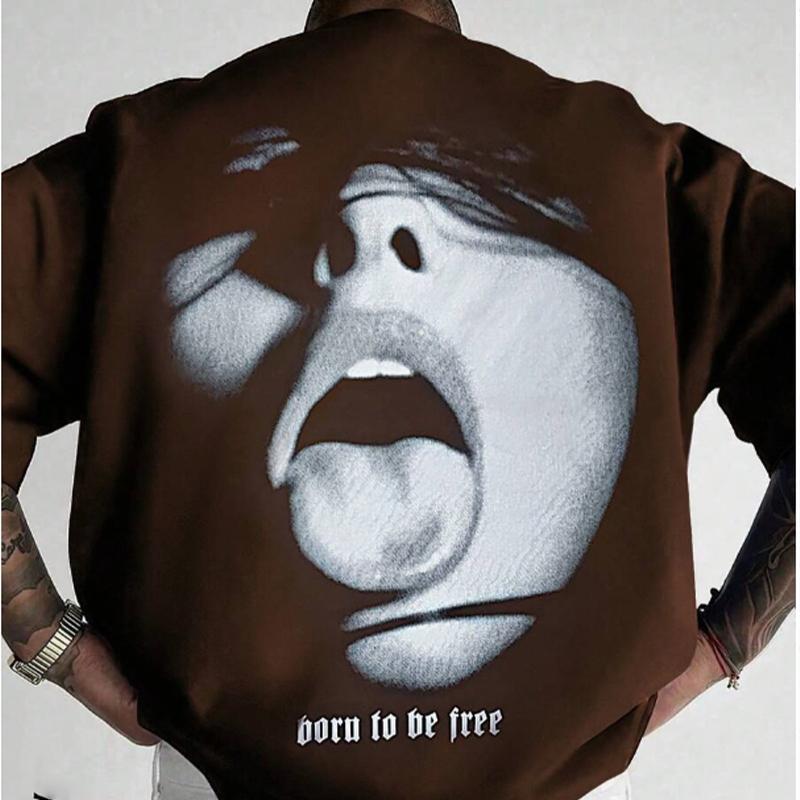 New Summer Men's Fashion T-shirt Sexy Lips Printed Men's T-shirt Top