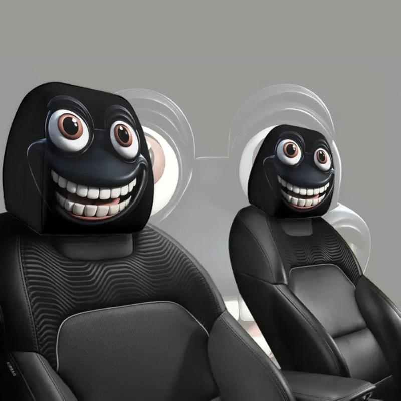 Reusable Car Headrest Covers Humorous Design Breathable Mesh Comfortable Neck Support Ergonomic Shape  for Long Drives