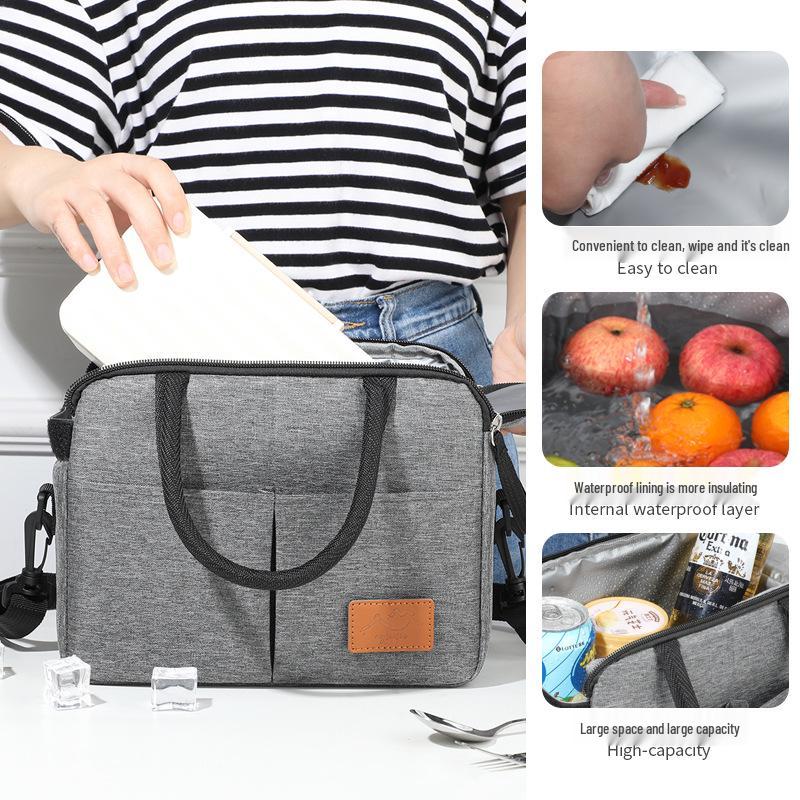 Portable Crossbody Insulated Lunch Box Bag for Picnics