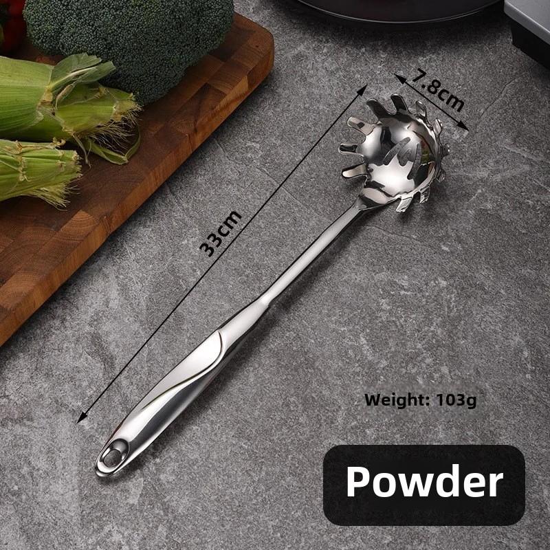 Non-Magnetic S-Shaped Stainless Steel Handle Kitchen Utensils Set Six Pieces Hollow Handle Wok Spatula Mermaid Porridge Spoon