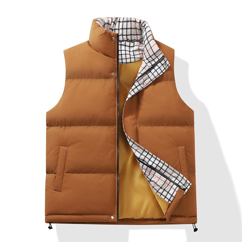 Men's Loose Vest Autumn and Winter, Men's Thick Casual Stand Up Collar Jacket