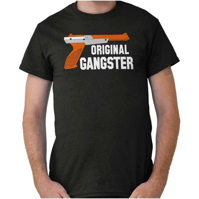 Funny Video Game Original Gangster Humor Womens or Mens Crewneck 100% Cotton T-shirt Mens Tees Top Tee