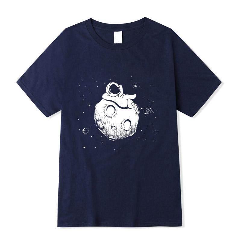Men Tshirt High Quality 100 Cotton Short Sleeve Fun Casual Astronaut Print Men Tshirt Casual O