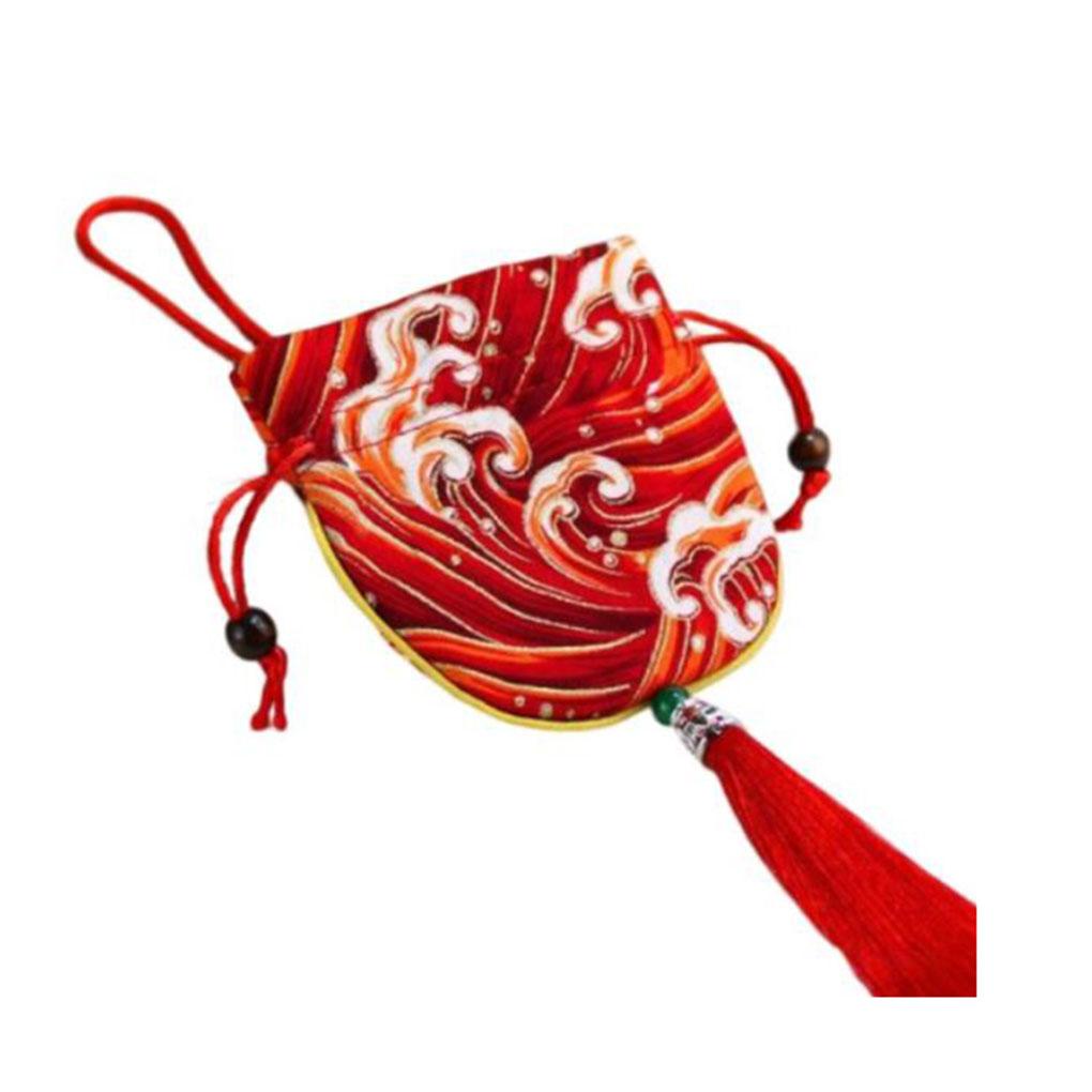 Sachet Bag Portable Traditional Chinese Style Hanging Bags with Tassel Pouch Printing Pattern Pocket Party Favor