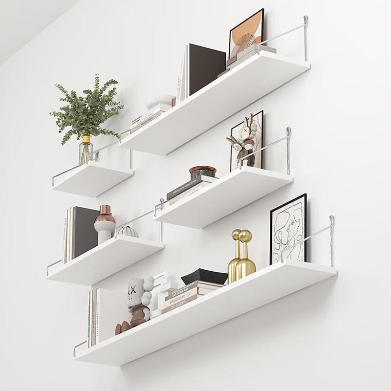 Drill-Free Wall-Mounted Wooden Shelf