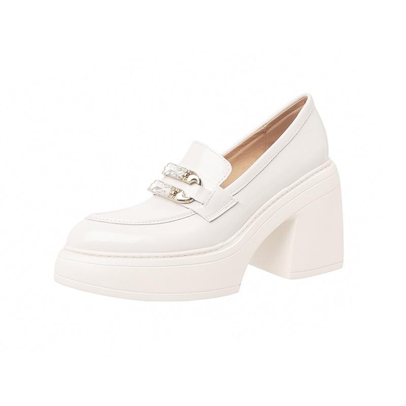 10CM French Niche Platform Comfortable Single Shoes Black Fashion Versatile Heightening Temperament Loafers Heightening Small Leather Shoes