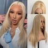 Platinum Blonde Layered Cut Wig Long Silky Straight Lace Front Wigs for Women 13x4 Synthetic Hair Pre Plucked Natural Hairline