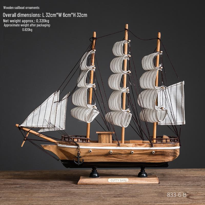 Smooth Sailing Boat Model: Desktop & Bookshelf Ornament for Home Decor