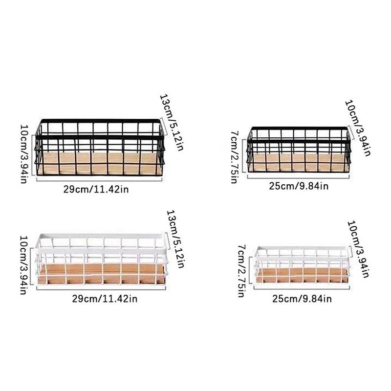 Desktop Cosmetic Finishing Storage Basket Home Decoration Wrought Iron Storage Basket Tableware Sundries Organizer