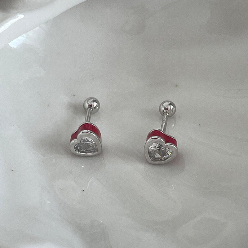 2PCS Acrylic Flower Stud Earring Fashion Women Shiny Colorful Screw Stud Earrings Stainless Steel Cartilage Helix Ear Piercing Jewelry Accessories