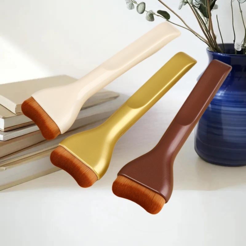 Tongue-Shaped Makeup Brush for Contouring Foundation Cream Blush and Tanning Soft Bristle Multi-Purpose Tool for Day Use