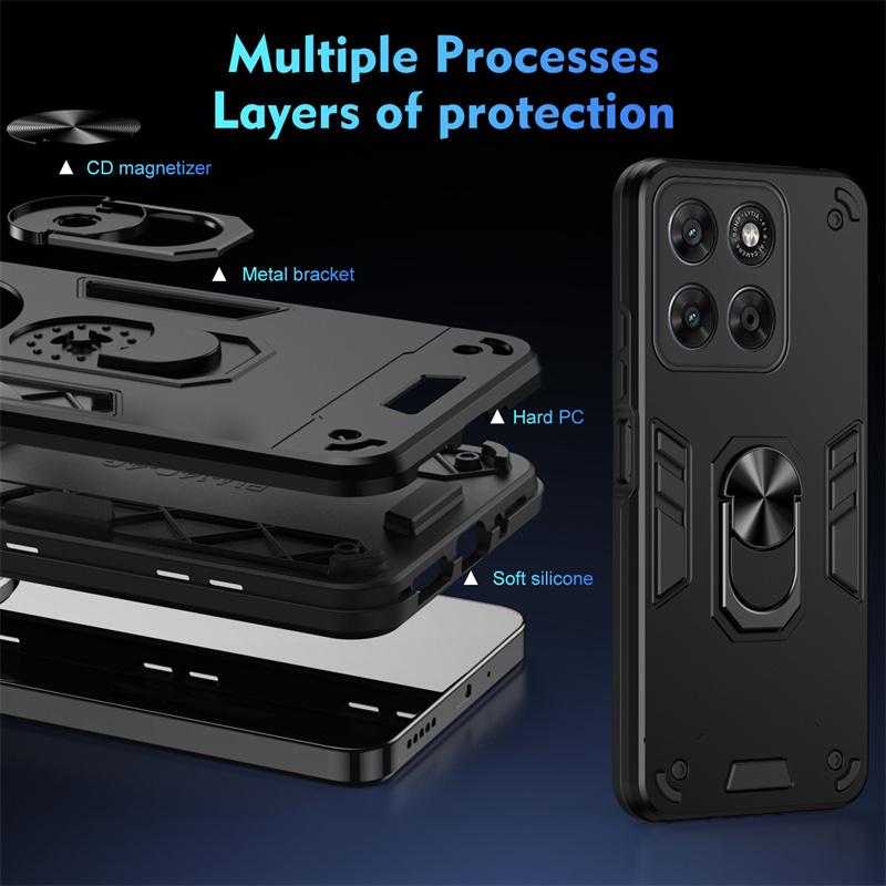 Military Grade Shockproof Case for Motorola Moto G67 G77 G17 Power Protective Cover Ring Stand Holder Fundas Coque