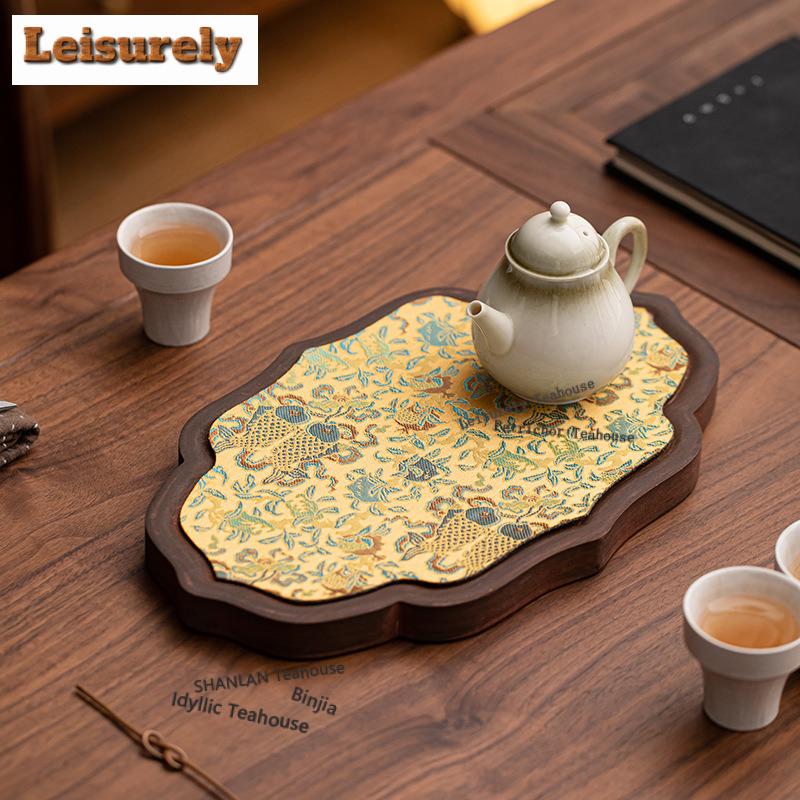 Koi Walnussfarbe Rechteckige Teeschale Japanische Küche Tisch Kaffee Aufbewahrungsplatte Tabletts für Gastgewerbe Geschirr für Geschenk