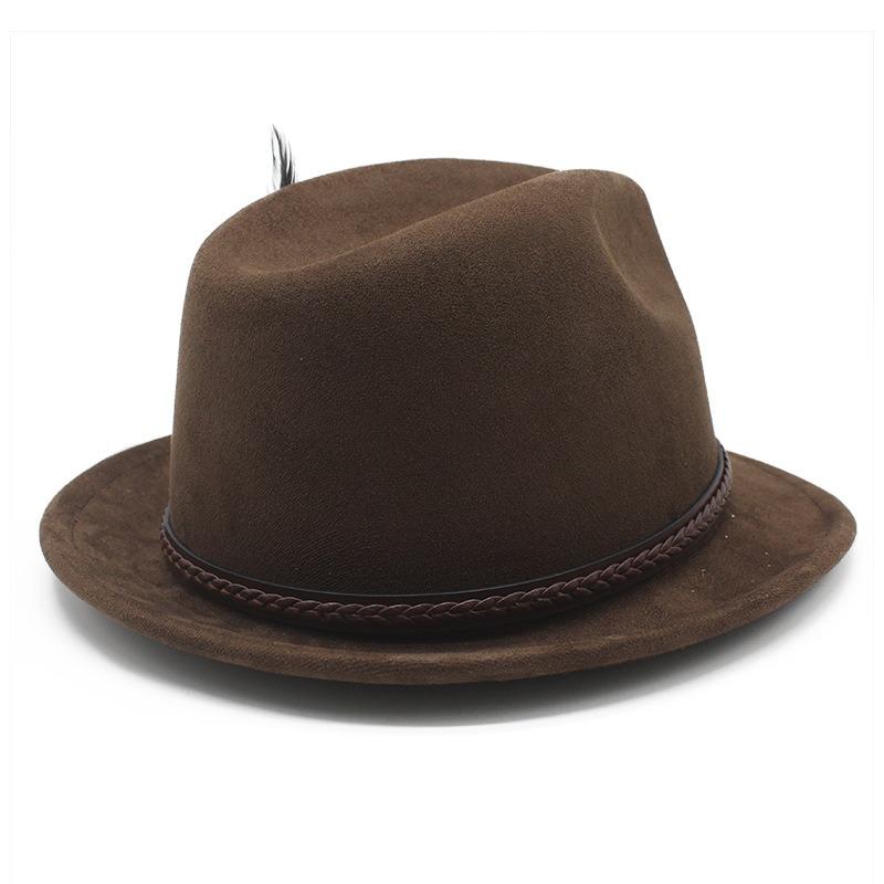Faux Suede Gentleman Hat Small Brim Classic Jazz Panama Hat
