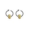 Retro Hong Kong Black Earrings Elegant Hoop Dangle Earrings Unique Minimalist Design for Autumn Winter