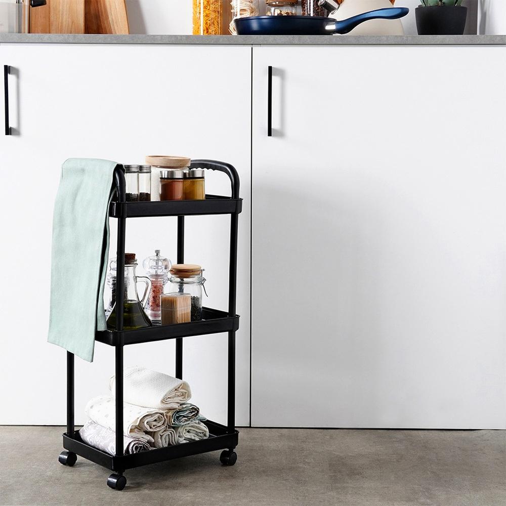 3-Tier Mobile Kitchen Bathroom Shelf Trolley on Wheels