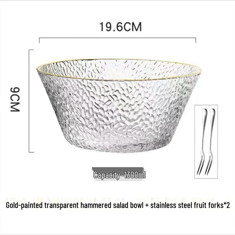 Набор стеклянных сервировочных мисок Qianxing с чеканкой