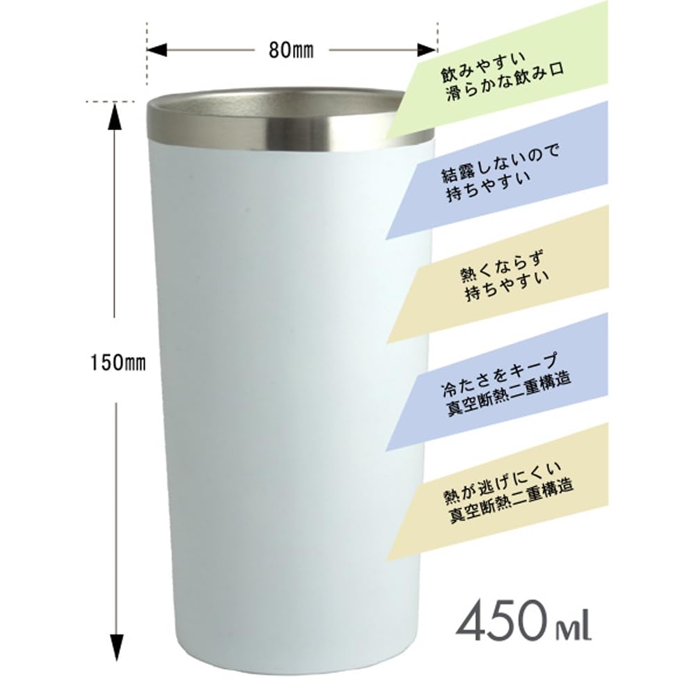 Living Tumbler 450ml Vacuum Insulated Stainless Steel White MIP
