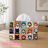 1pc 2D Flat Printed 17.78X10.92X12.95cm Tissue Box Multi-Dog Breed Cartoon Grid Pattern Decorative Napkin Storage for Living Room And Bedside Table Hz