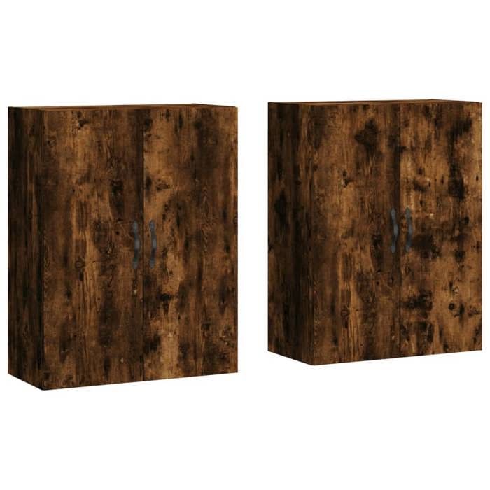 Armoires murales - Maison Exclusive - Chêne fumé - Bois d'ingénierie - Grand rangement (2 pcs)