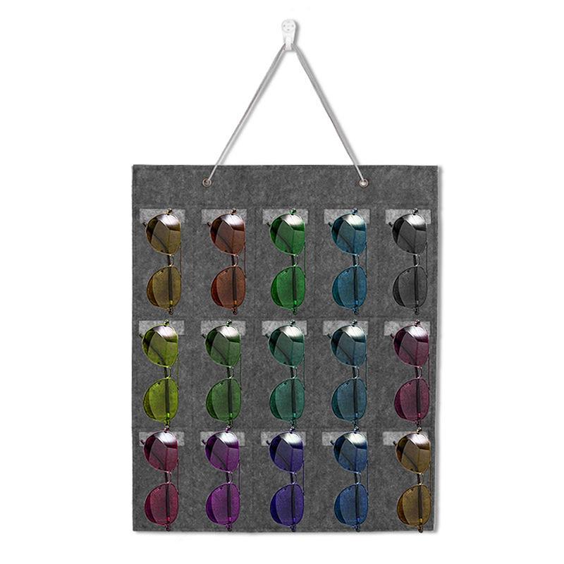 NEW Eyeglass Sunglasses Organizer Hanging Wall Glasses Holder Storage Display Pocket Mount Hanger On Wall High Quality