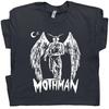 Mothman Cryptid Graphic Black T-Shirt Gothic Horror Paranormal Tee - S397