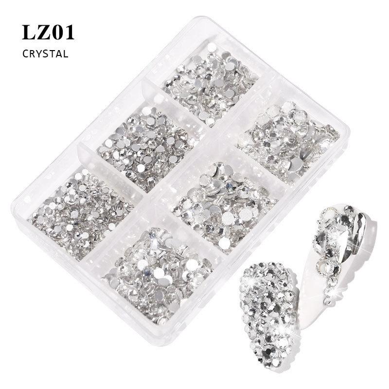 

SS6-SS20 6 Grids Nail Decoration Rhinestones, AB Color, Aurora, Clear, Flat Bottom, Opal Nail Decoration Jewelry, Nail Art DIY Tools mixed sizes