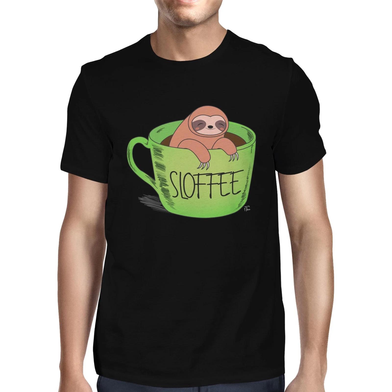 1Tee Mens Sloffee Sloth Coffee T-Shirt XXXL