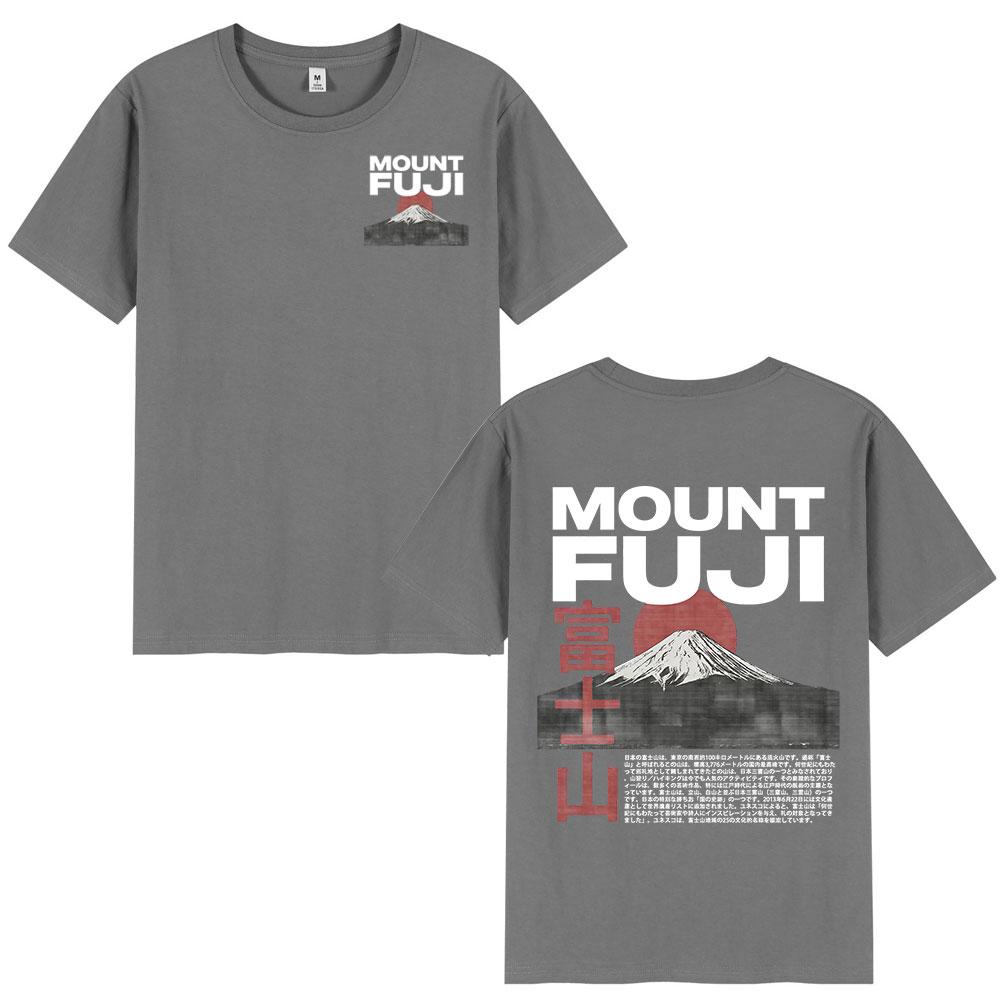 Japanese Style Mount Fuji Cherry Blossoms Print T Shirts Unisex Women Clothing Short Sleeve 100 Cotton Casual Short Sleeve TShirt