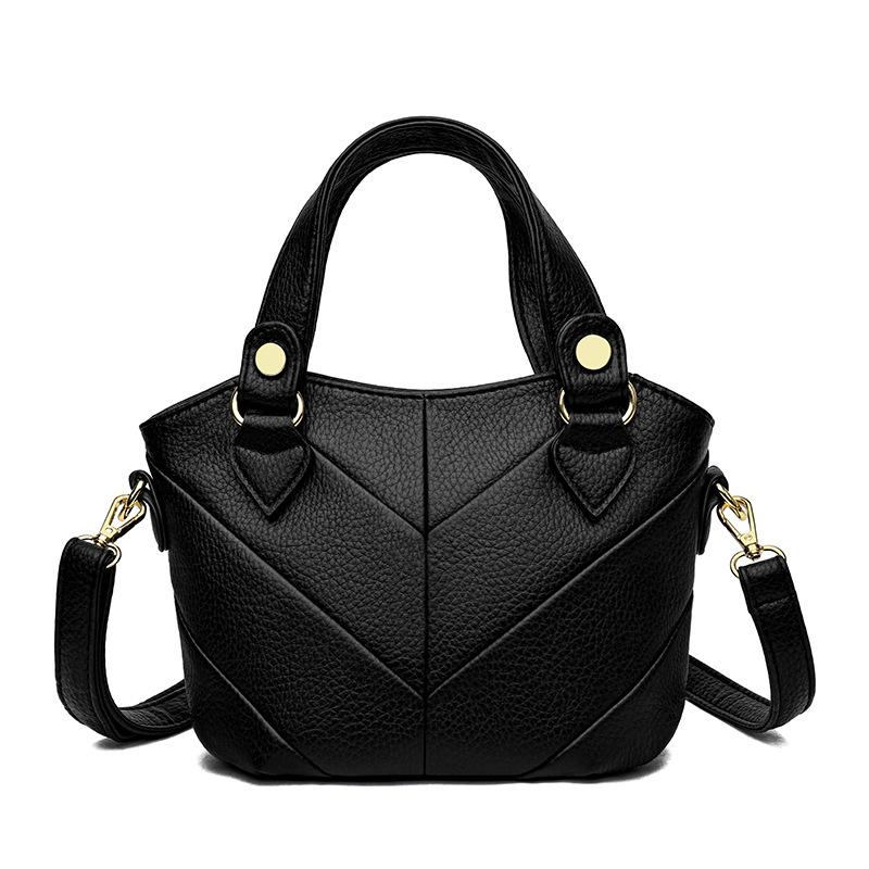 

2025 new niche commuter tote bag versatile fashion middle-aged mother messenger bag simple casual handbag чёрный