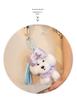 Adorable Princess Teddy Dog Pendant with Bow Tie - Plush Keychain Doll
