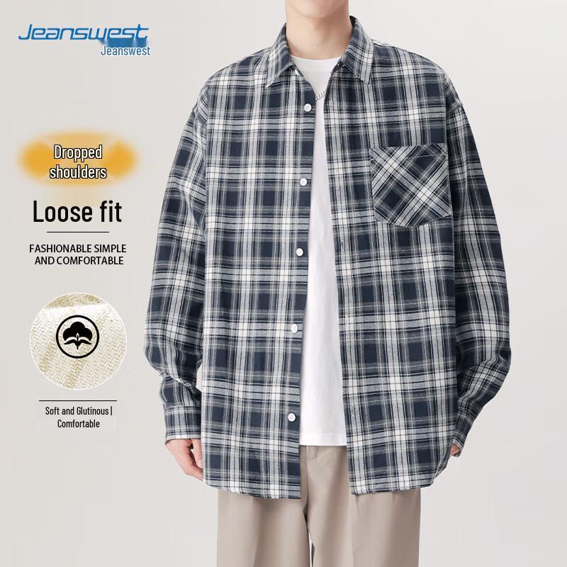 Мужская повседневная клетчатая рубашка с длинным рукавом Jeanswest 2XL