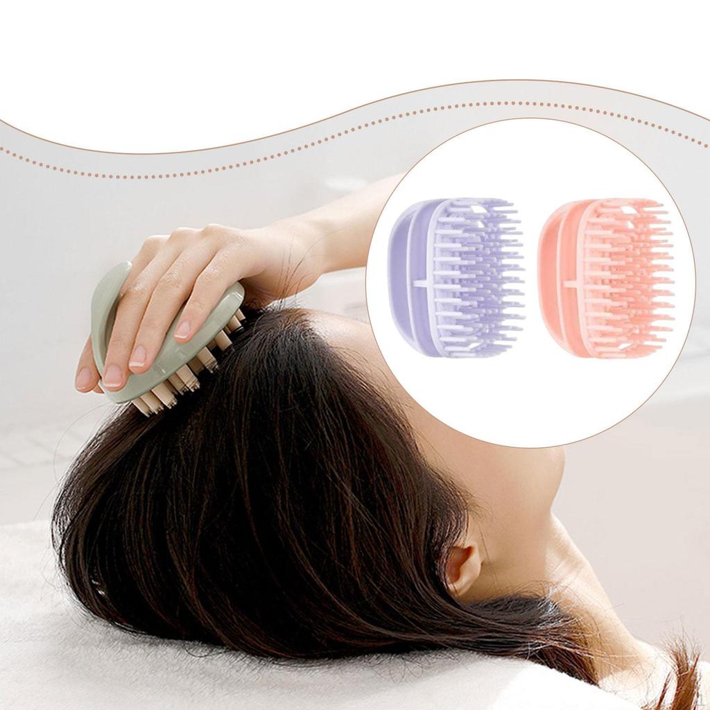 Scalp Massage Brush Set, Hair Washing Brush, Compact Rubber for Removing Residue,