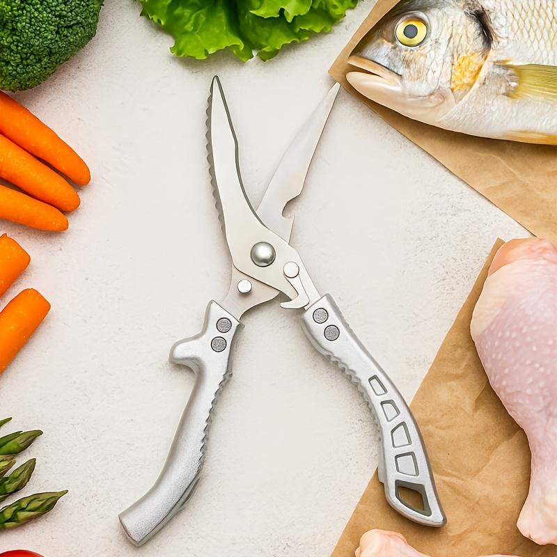 Carbon Steel Kitchen Shears, Heavy-Duty Multipurpose Scissors with Ergonomic Ambidextrous Grip for Poultry, Fish, Meat & Food Prep
