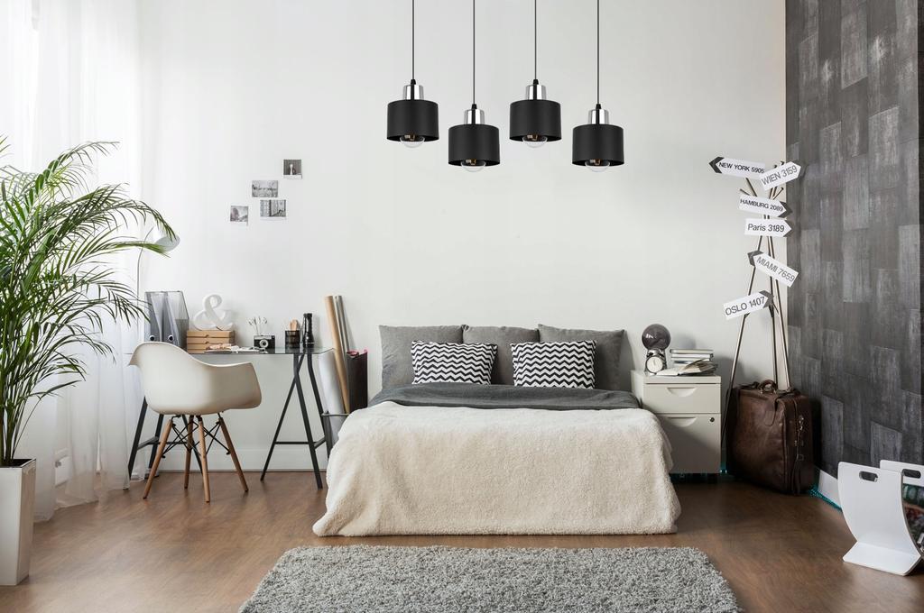 MODERN CEILING HANGING LAMP BLACK LED LAMP