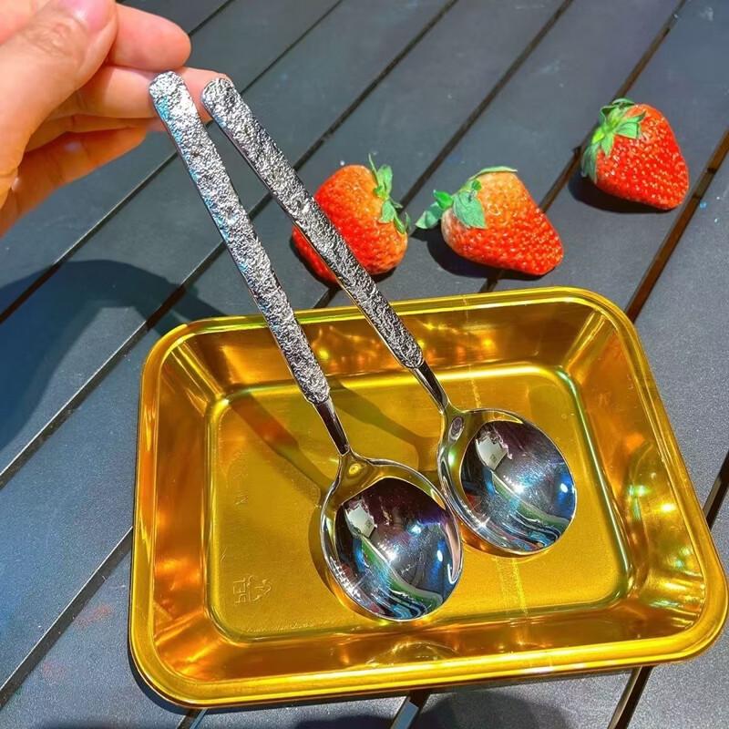 Edelstahl Eisstruktur Tafelbesteck Löffel Set